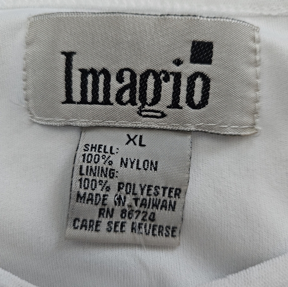 NWT - Imagio White Button Up Blouse w Sheer Sleeves - Size XL - Picture 3 of 9